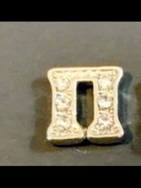 Rhinestone Letter Pi Charm For Floating Lockets